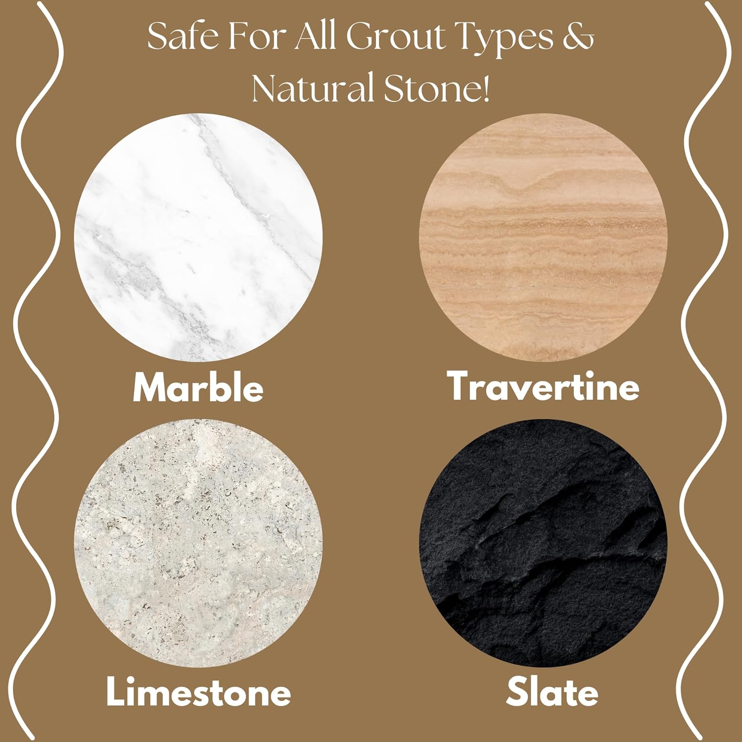Natural Stone Grout Cleaner, Safe for Marble, Travertine, Limestone, Tile Spray on Grout Cleaner.