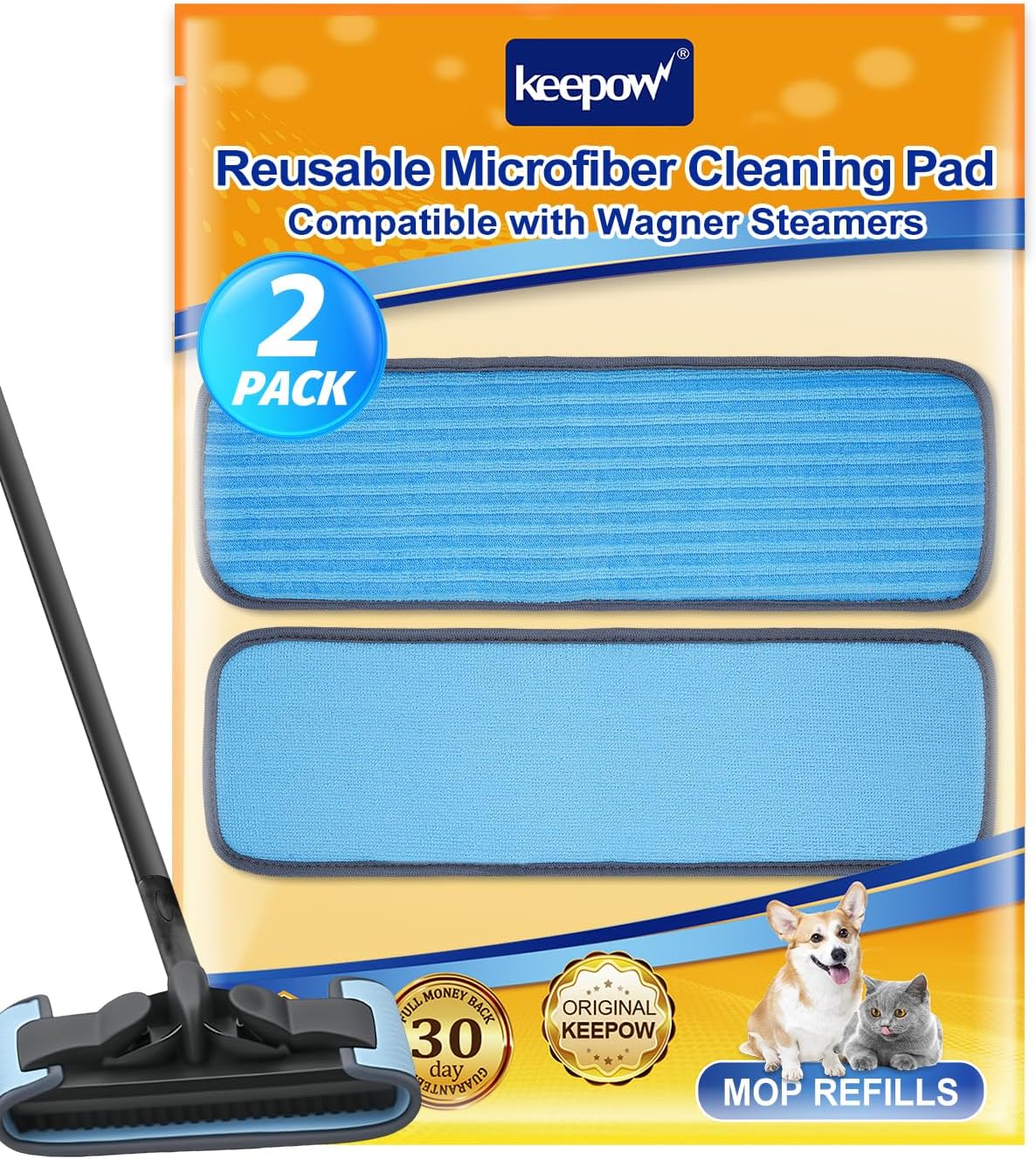 KEEPOW Steamer Microfiber Pad Compatible with Wagner 905e, 915e and 925e, Reusable Microfiber