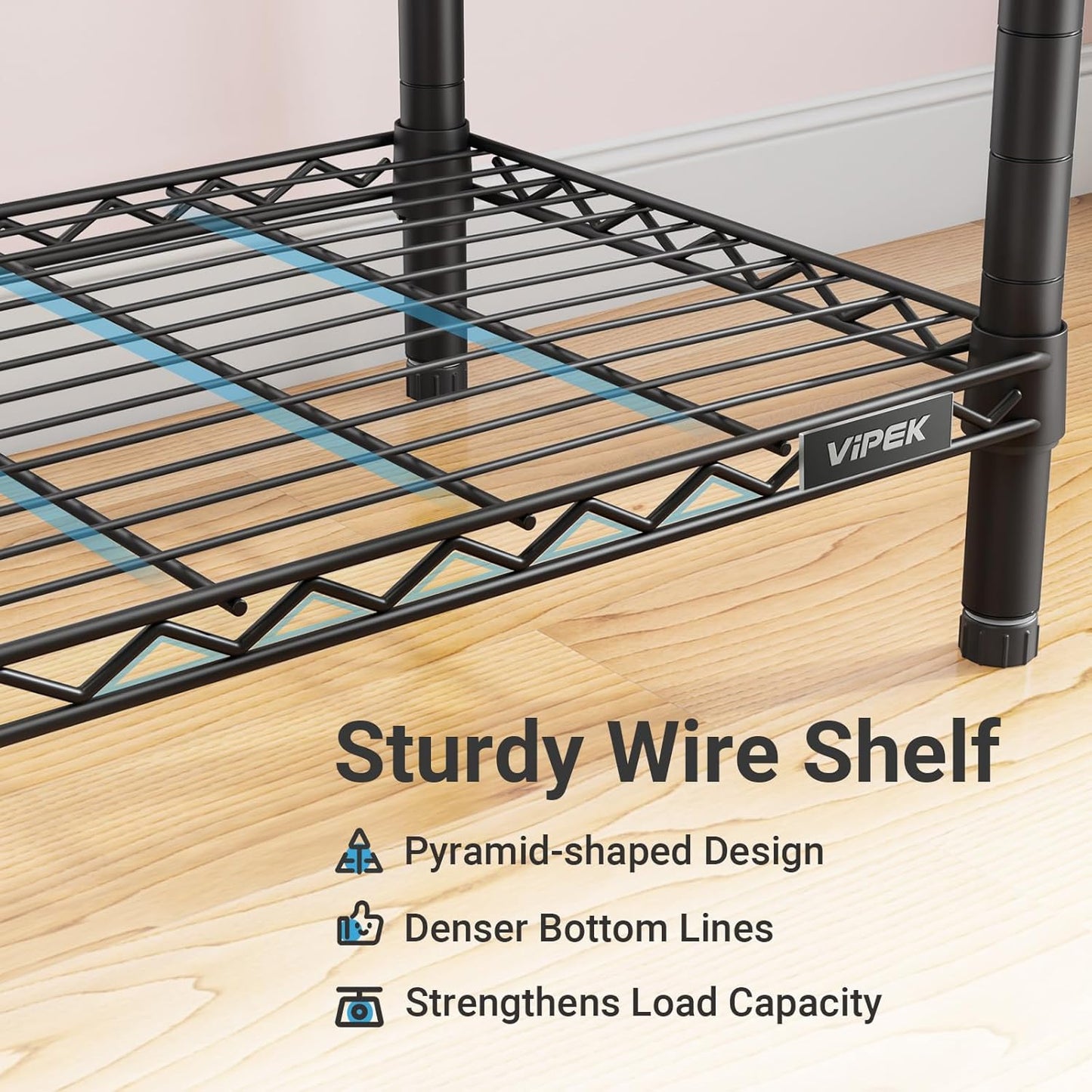 VIPEK V1 Plus Heavy Duty Clothes Rack with Shelves - 4 Tiers Adjustable Height | Holds Up to 540lbs