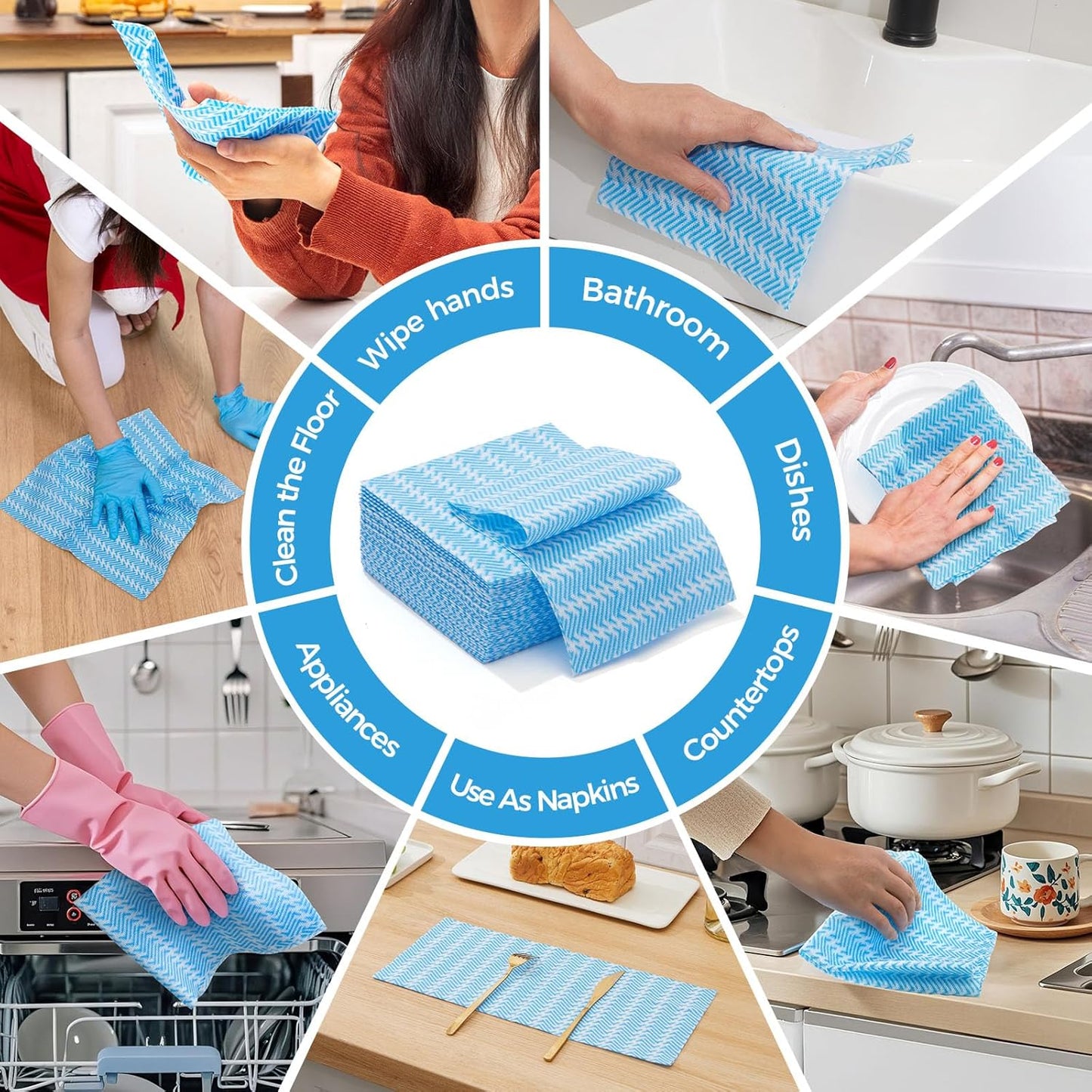 Handi Wipes Reusable Cloths Disposable Cleaning Towels Dry Kitchen Wipes Reusable Dish Towel