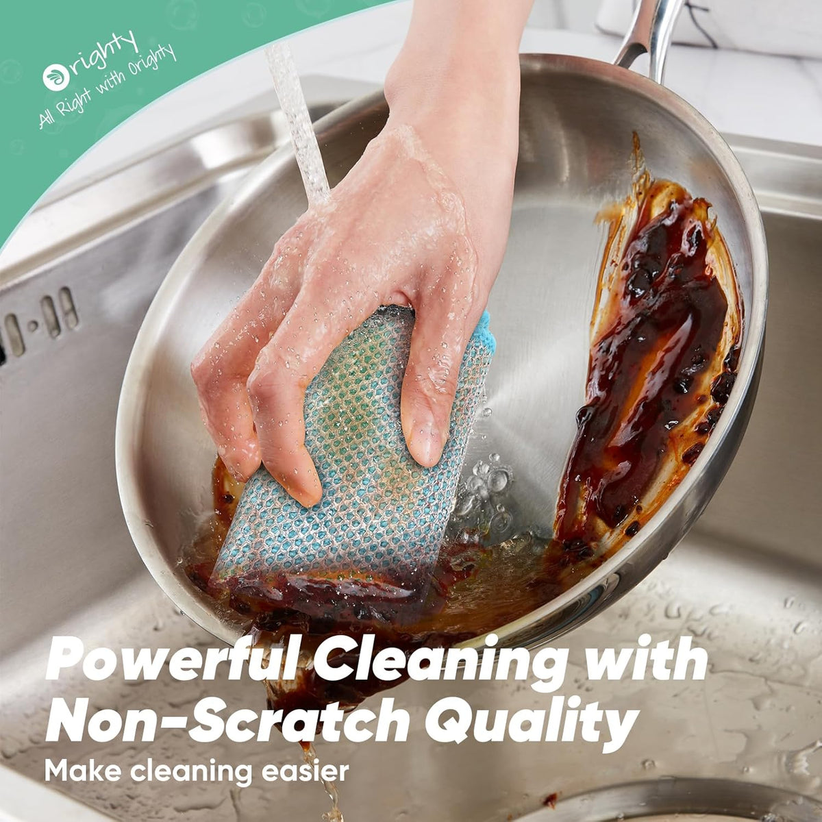 Orighty Multipurpose Wire Dishwashing Rag 12 Pcs, Upgraded Double-Layer Non-Scratch Wire Dish