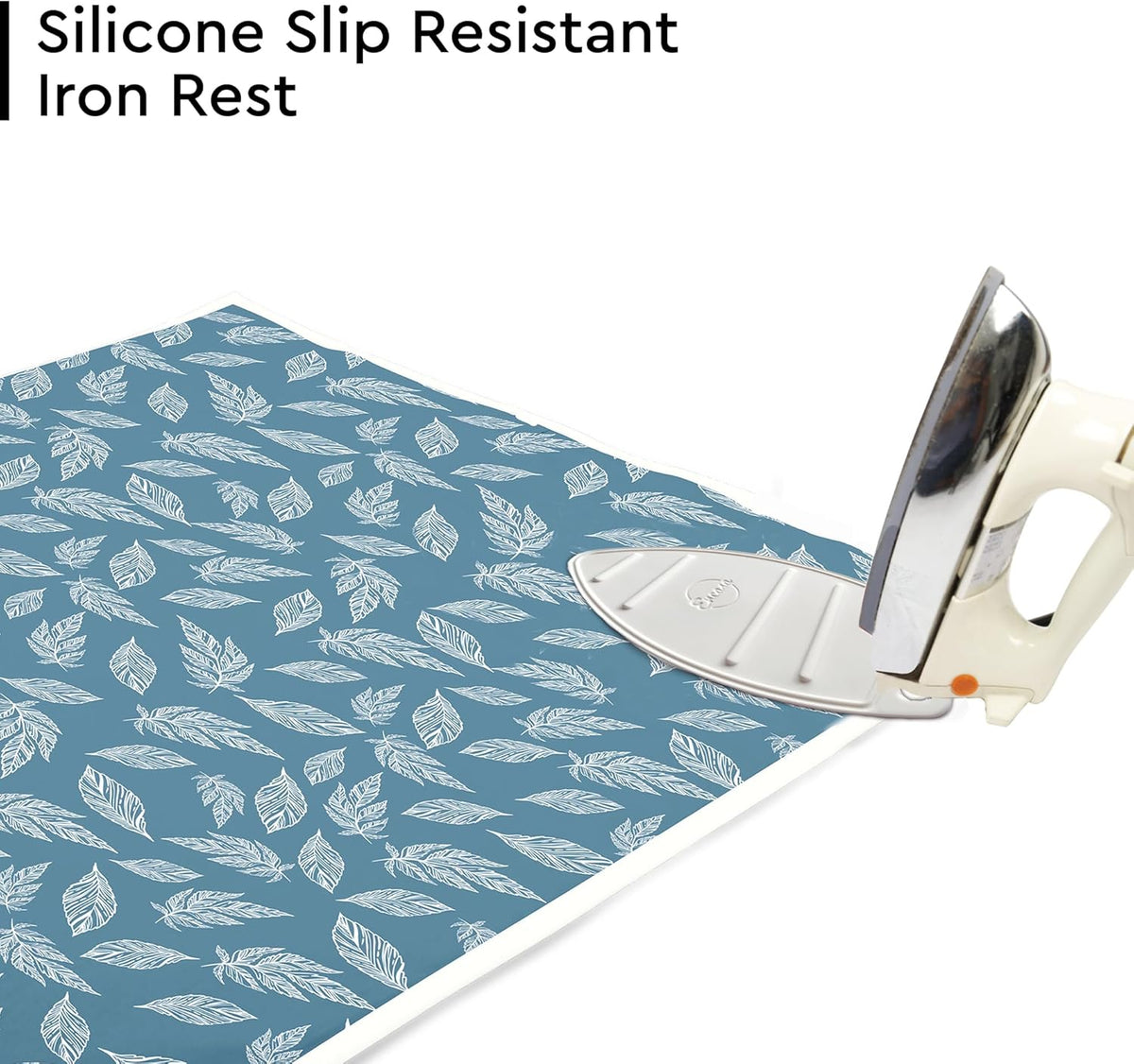 Encasa XO Ironing Mat/Pad (Large 48"x28") with 3mm Padding & Silicone Iron Rest for Steam Pressing