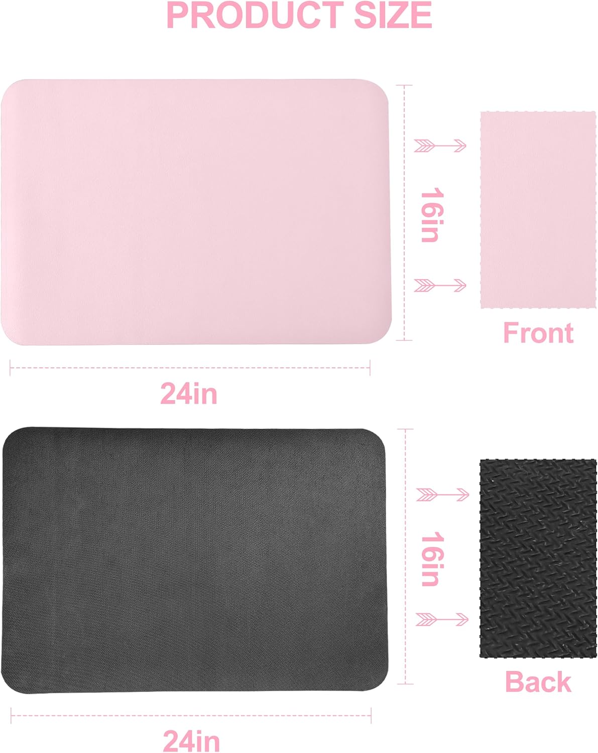 Dish Drying Mat for Kitchen Counter, 16"x24" Dish Drying Pad with Non-slip Rubber Backed, Hide
