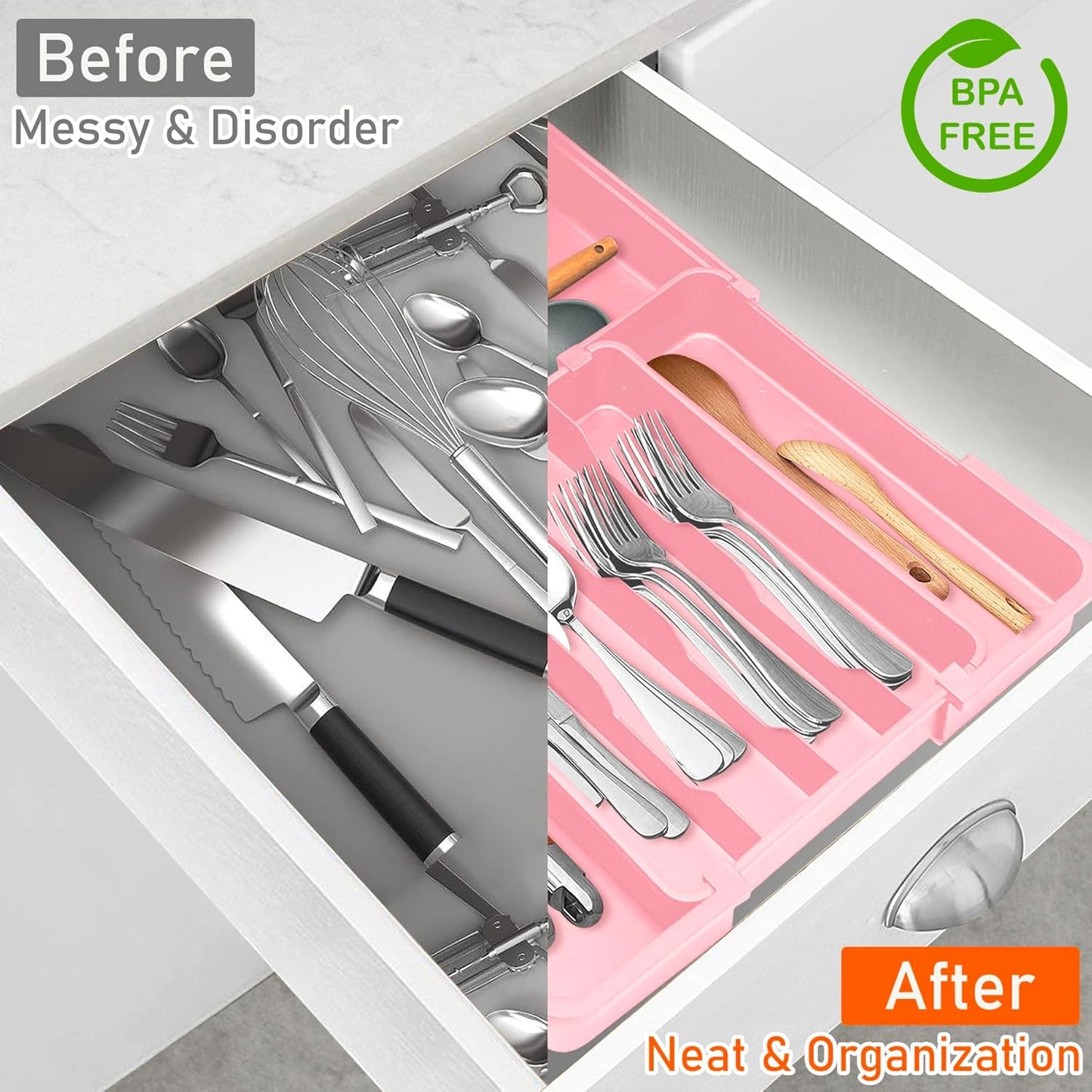 Silverware Organizer Expandable Silverware Drawer Organizer Adjustable Drawer Organizer, Flatware