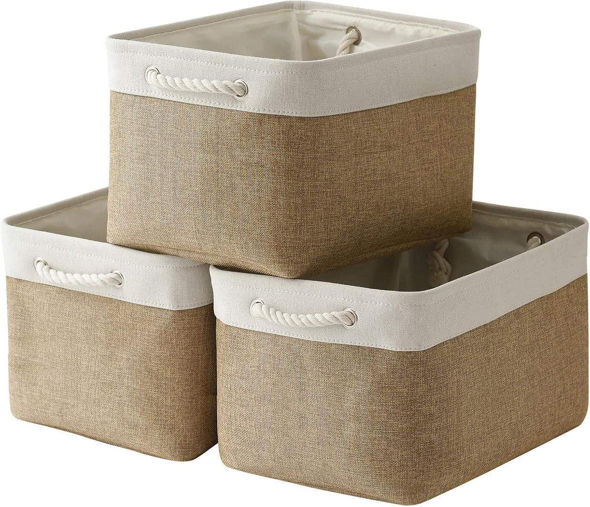 TheWarmHome Organization and Storage Basket for Gifts Empty - 16x12x12 inch Cube Storage bin 3 Pack