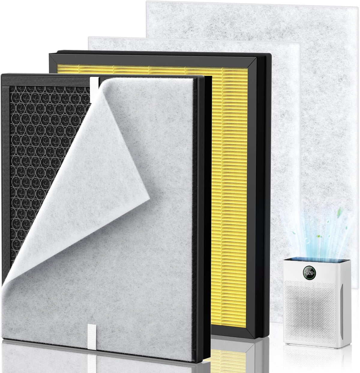 PR1 Replacement Filter for Mooka PR1 Air Purifier for Home Large Room up to 2200sq.ft, 2 Pack