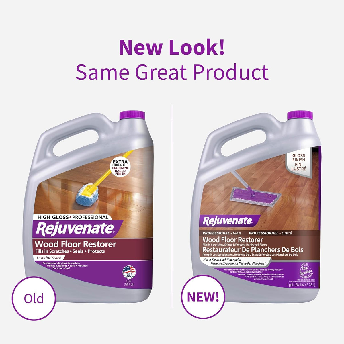 Rejuvenate Professional Wood Floor Restorer Fills Scratches, Shines And Protects Wood Flooring For