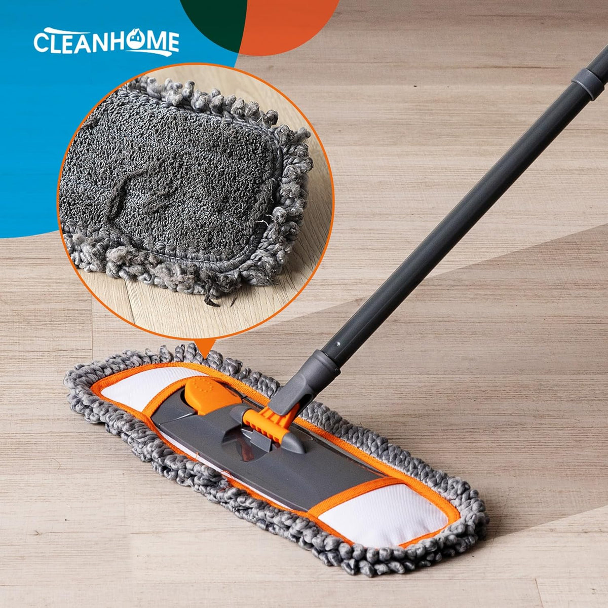 Mops for Floor Cleaning with 3 Different Washable Pads and Extendable 55” Long Handle