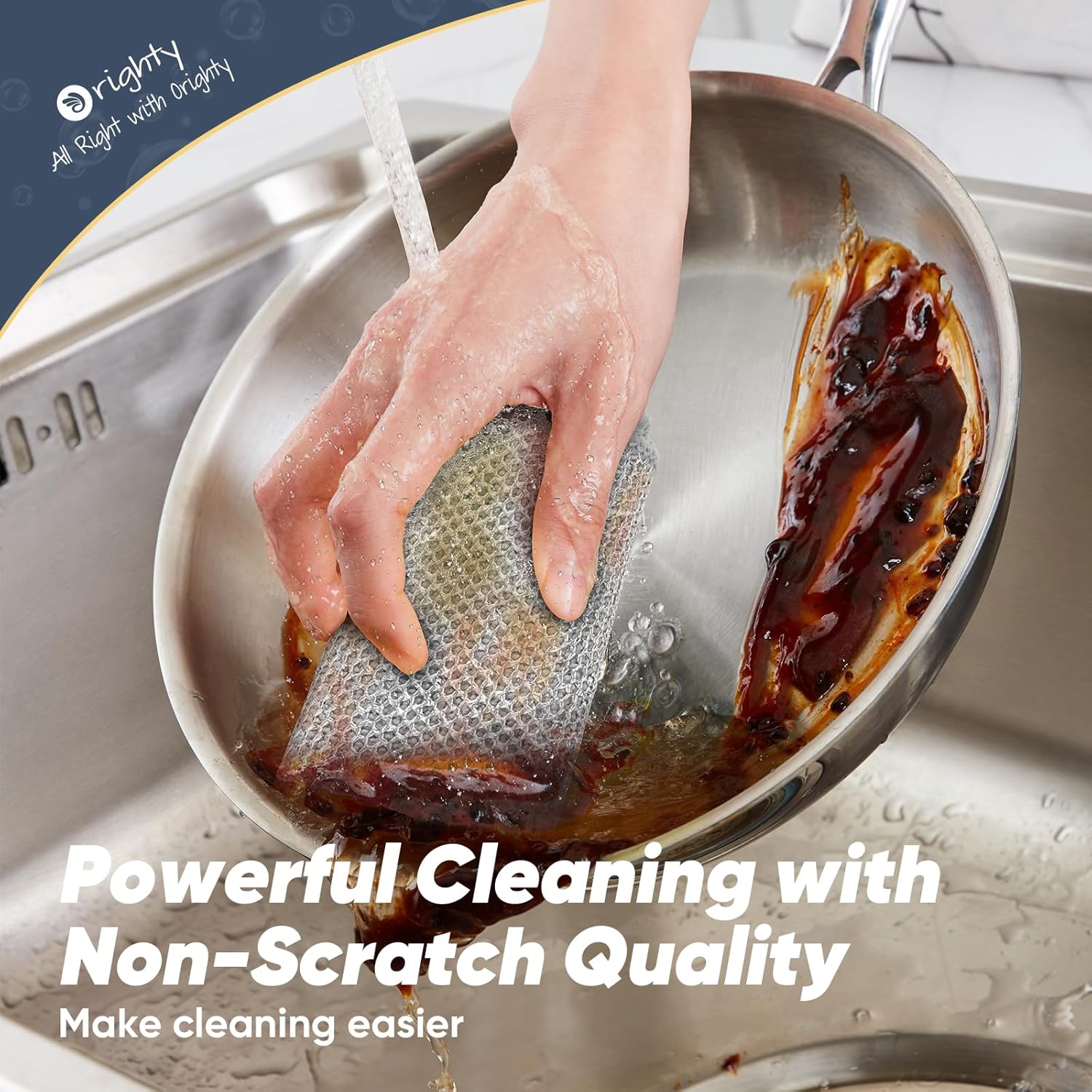 Orighty Multipurpose Wire Dishwashing Rag 12 Pcs, Upgraded Double-Layer Non-Scratch Wire Dish