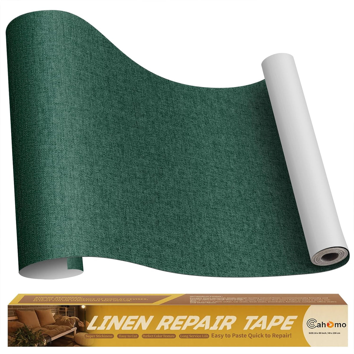Linen Repair Tape 16x90 inch, Self Adhesive Fabric Patches, Linen Patch Tape Kit, Fabric Repair