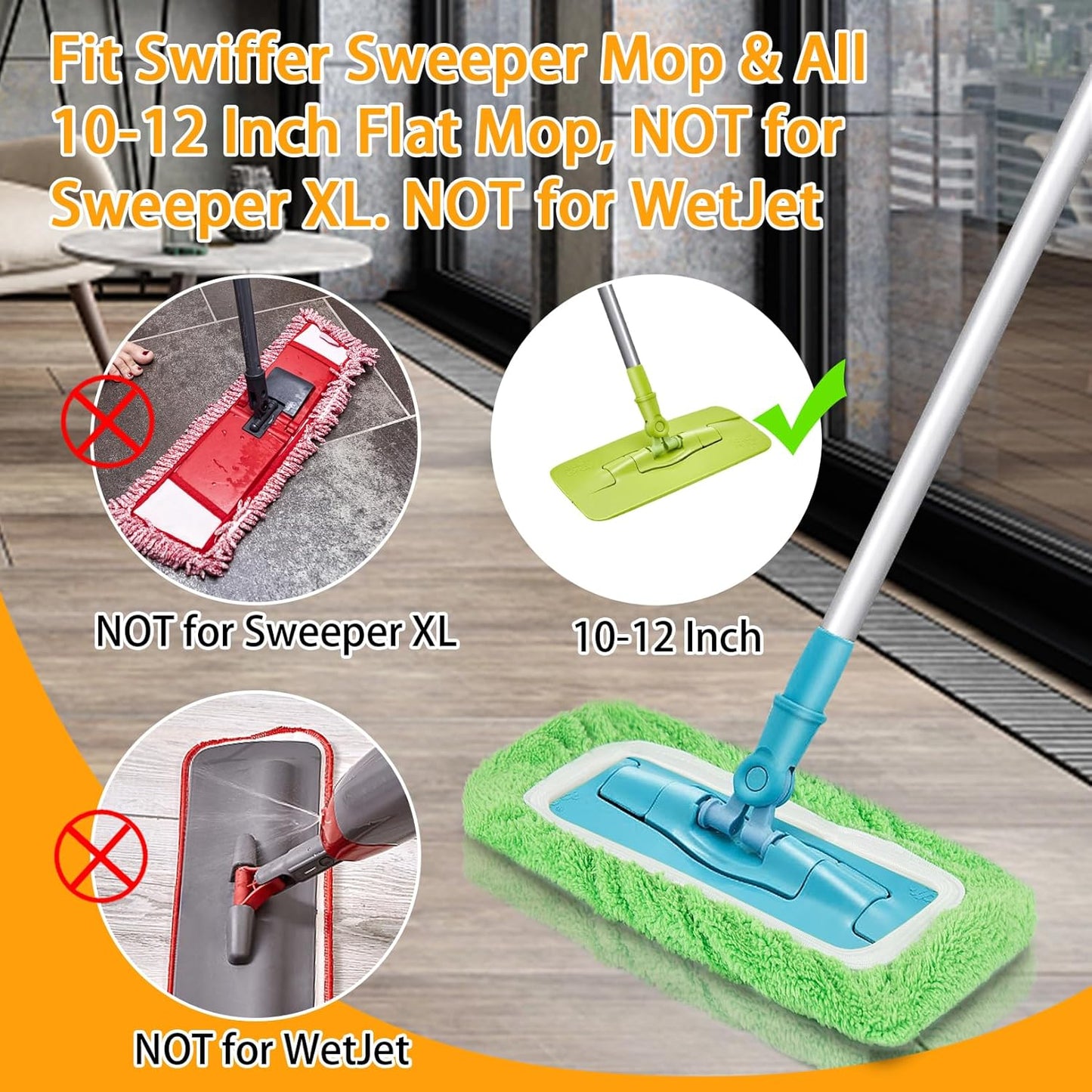 Reusable Dry Sweeping Cloths Microfiber Wet Mop Pads Compatible with Swiffer Sweeper Mop