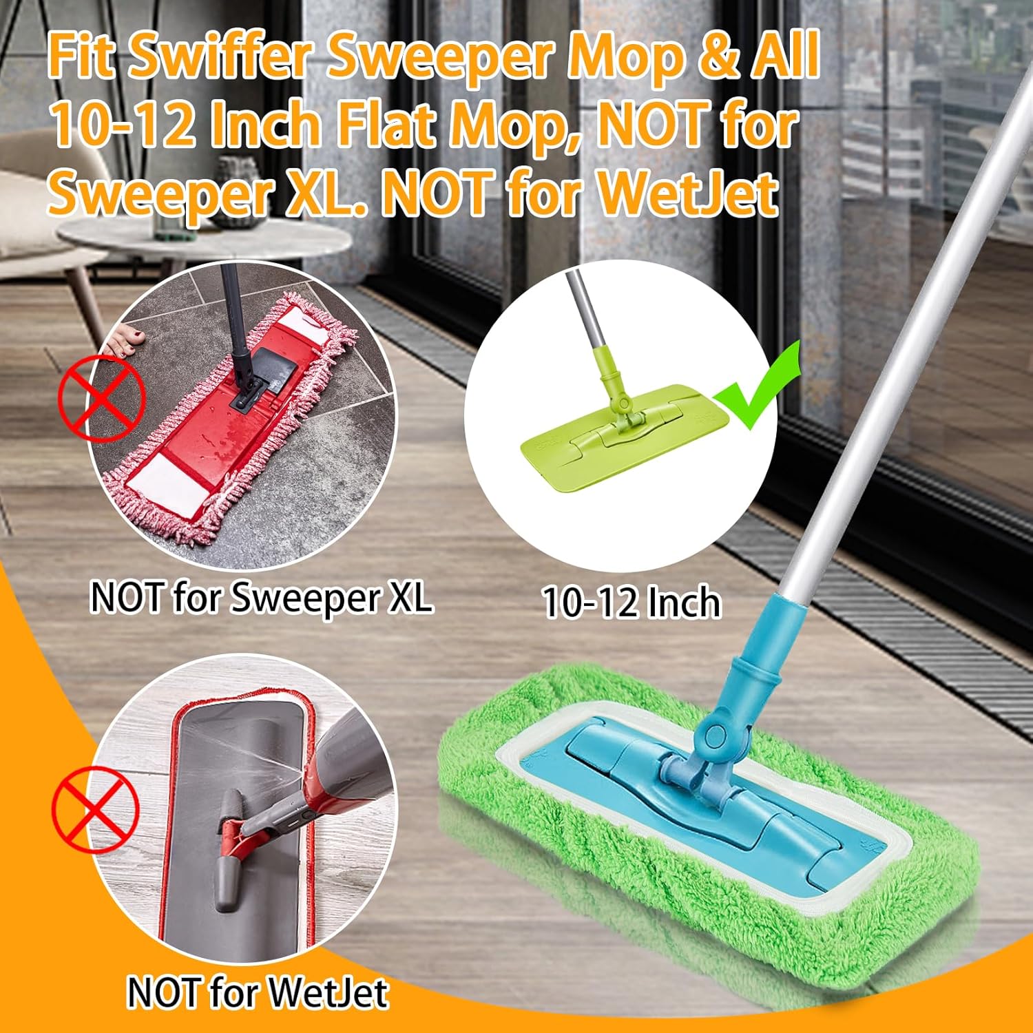 Reusable Dry Sweeping Cloths Microfiber Wet Mop Pads Compatible with Swiffer Sweeper Mop