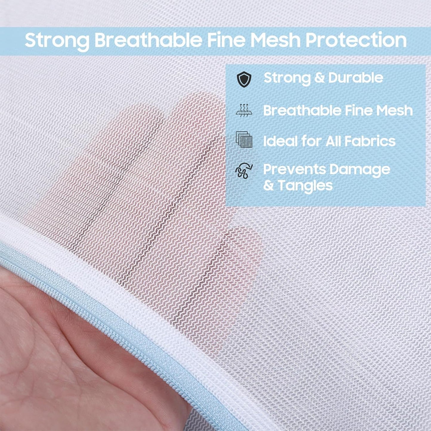 4 Pcs Large Mesh Laundry Bags for Delicates Intimates Lingerie with Zipper 2 Pcs 20” x 24”, 2 Pcs
