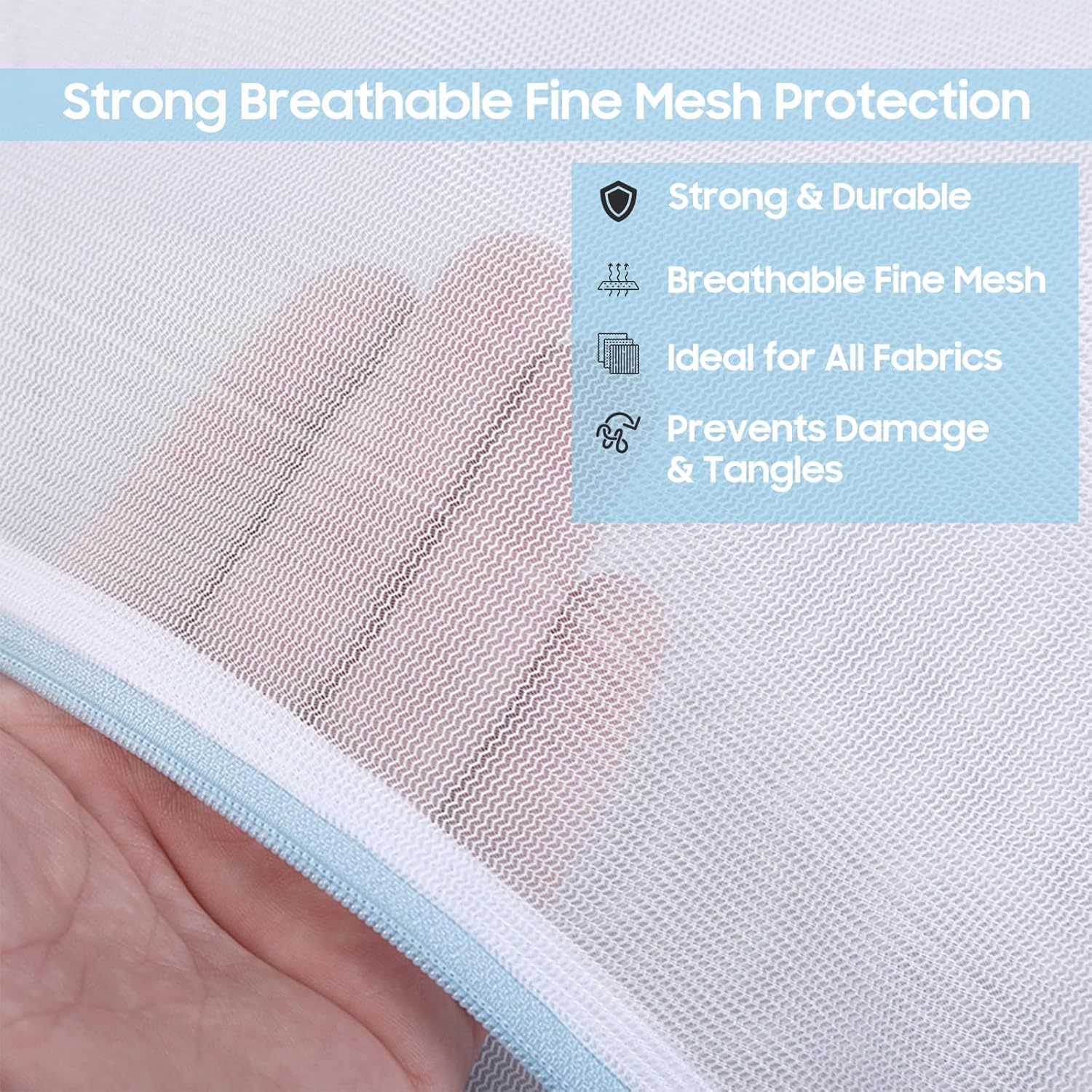 4 Pcs Large Mesh Laundry Bags for Delicates Intimates Lingerie with Zipper 2 Pcs 20” x 24”, 2 Pcs