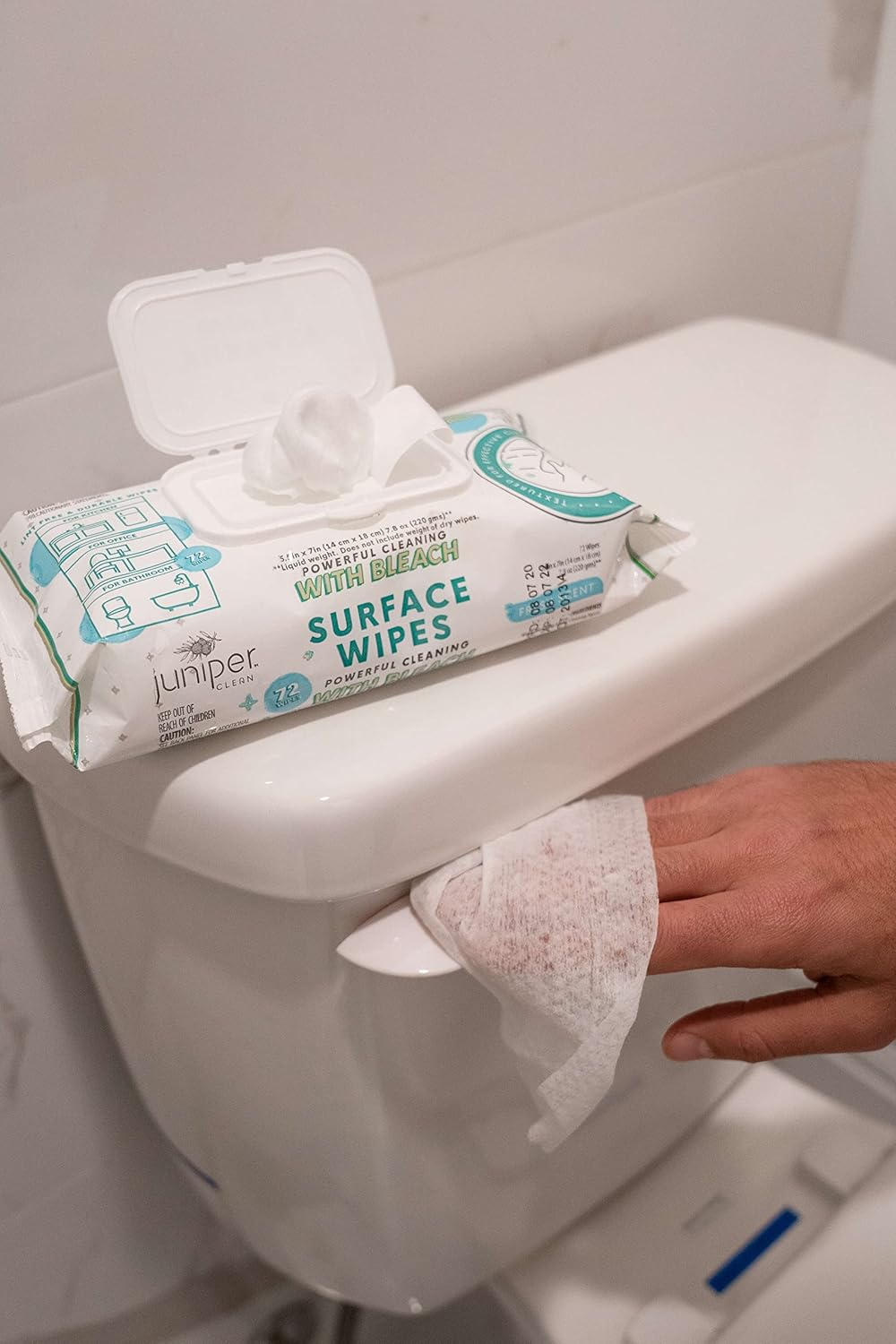 3 Pack Surface Cleaning Wipes with Bleach, All-Purpose Cleaner for Bathroom, Kitchen, Office, 216