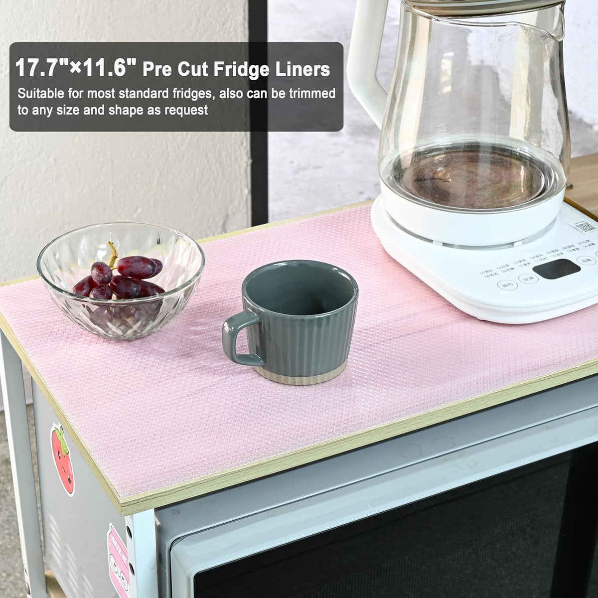 12Pcs Refrigerator Liners Washable Fridge Shelf Liners Refrigerator Mats for Freezer Glass Shelves