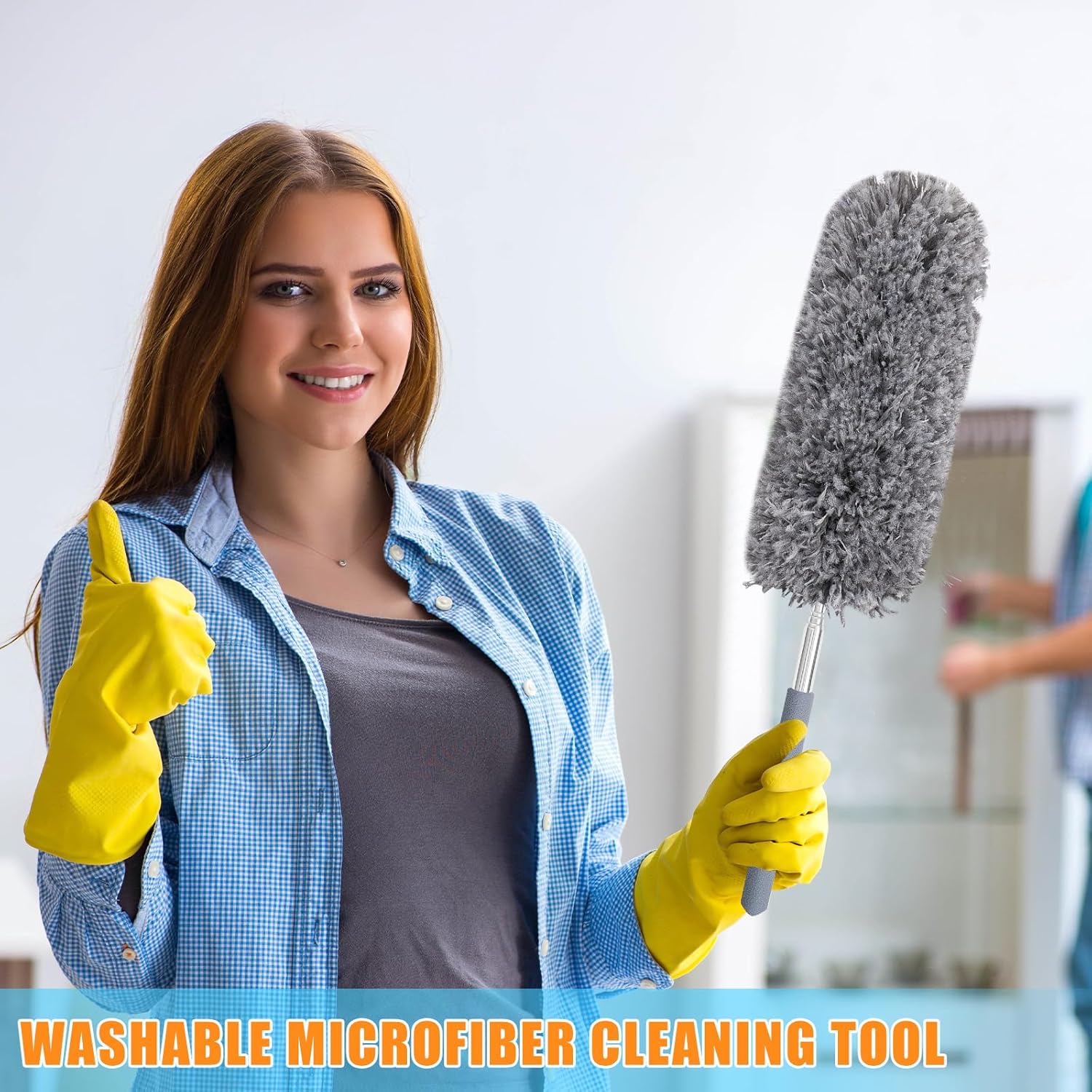 Tanlade 12 Pcs Microfiber Feather Duster for Cleaning 13-31 Inch Extendable Cobweb Dusters Ceiling