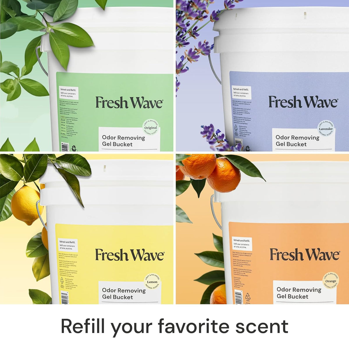 Fresh Wave Odor Removing Gel Bucket, 15.5 lb. (248 oz.) | Lavender Scent Refill | Odor Absorbers