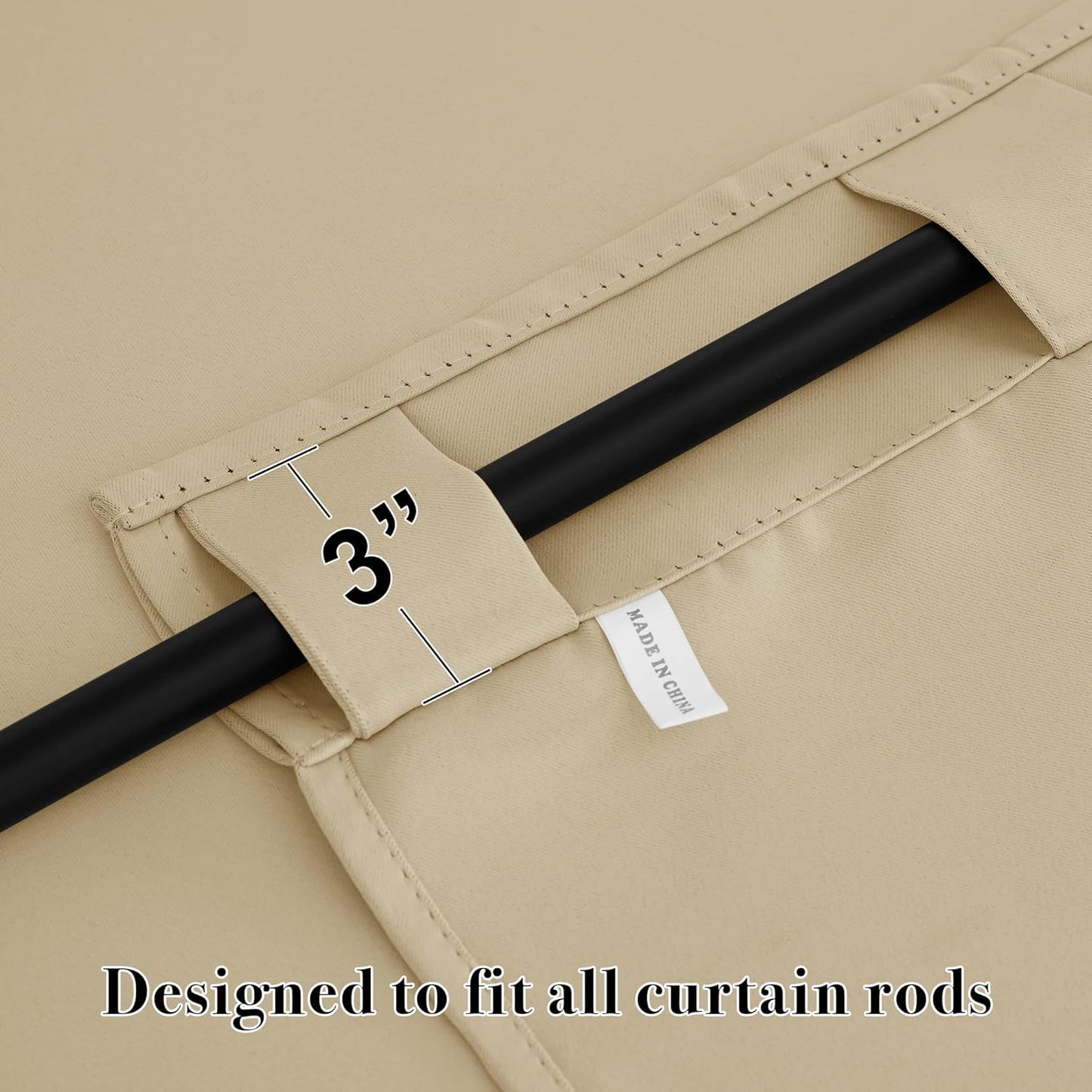 RYB HOME Blackout Curtains 80 inches Long Thermal Insulating Large Window Curtains for Living Room