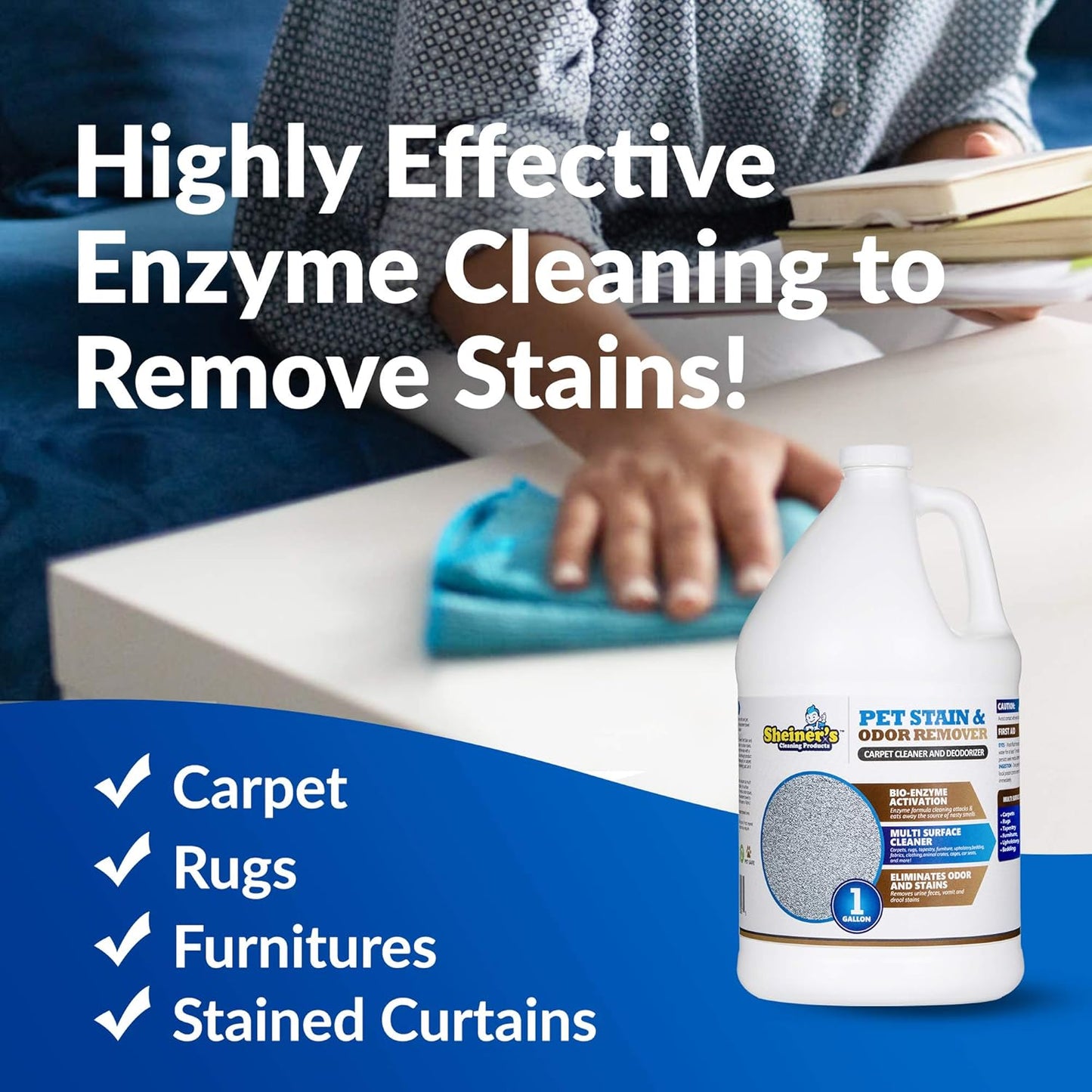 Sheiner's Pet Urine Enzyme Cleaner & Urine Odor Eliminator, Advanced Cleaning Bio-Enzyme Cleaner