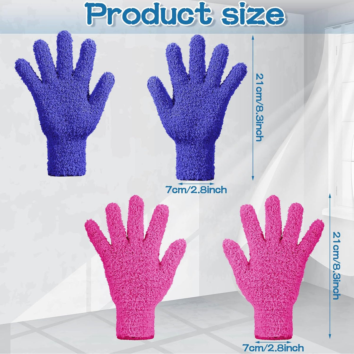 6 Pcs Microfiber Dusting Mitt Gloves Microfiber Washable Dusting Gloves Car Wash Mitt for Leaf