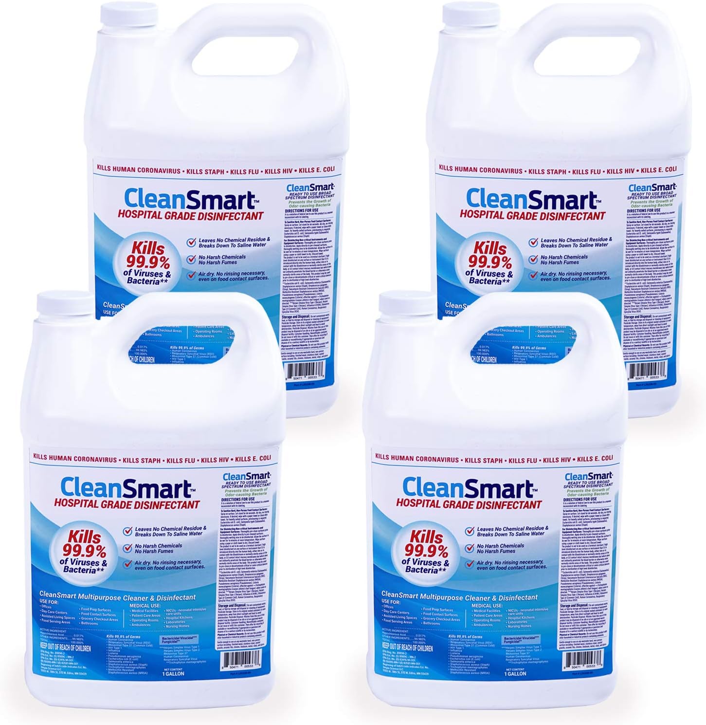 CleanSmart Hospital Grade Disinfectant, Kills 99.9% of Viruses and Bacteria, Hypochlorous Acid