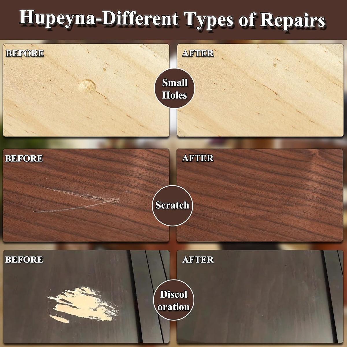 Wood Repair Kit, 12 Color Wood Fillers, Furniture Repair Kit, Repair Scratch, Cracks, Stains