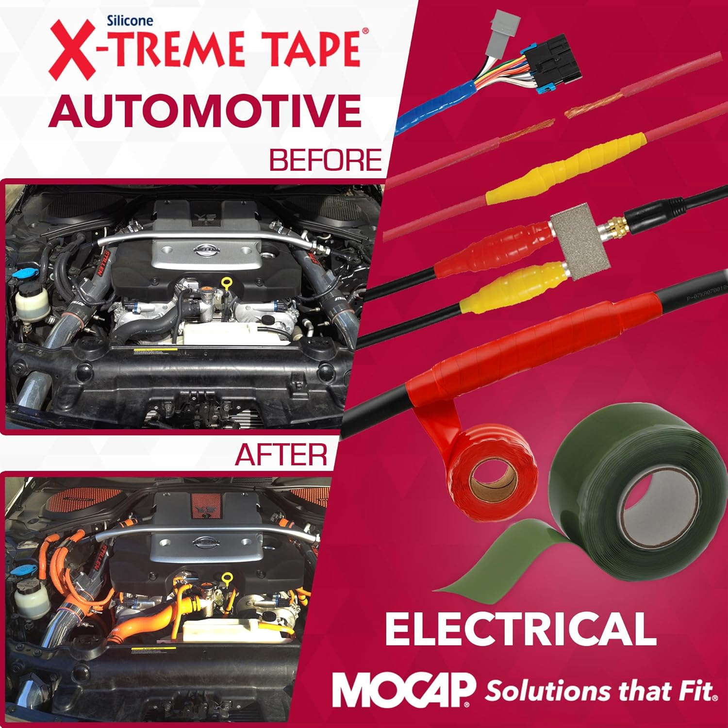 X-Treme Tape MOCAP Heavy Duty Electrical Tape, Self-Fusing Silicone Rubber, Waterproof & Insulating