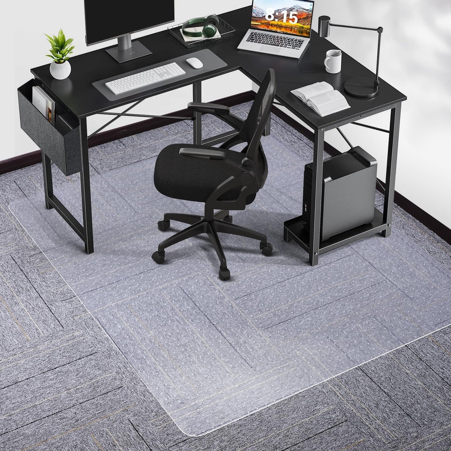 Chair Mat for Carpet, SALLOUS 46" x 60" Office Chair Mat for Carpeted Floors, Heavy Duty Vinyl