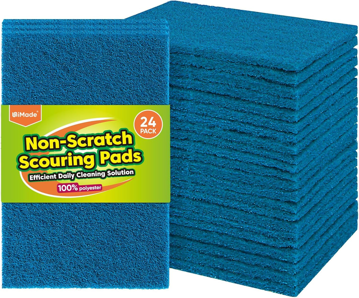 Non-Scratch Scouring Pads, 24Pcs Household Scour Pads for Kitchen, Garage and Outdoors, Reusable