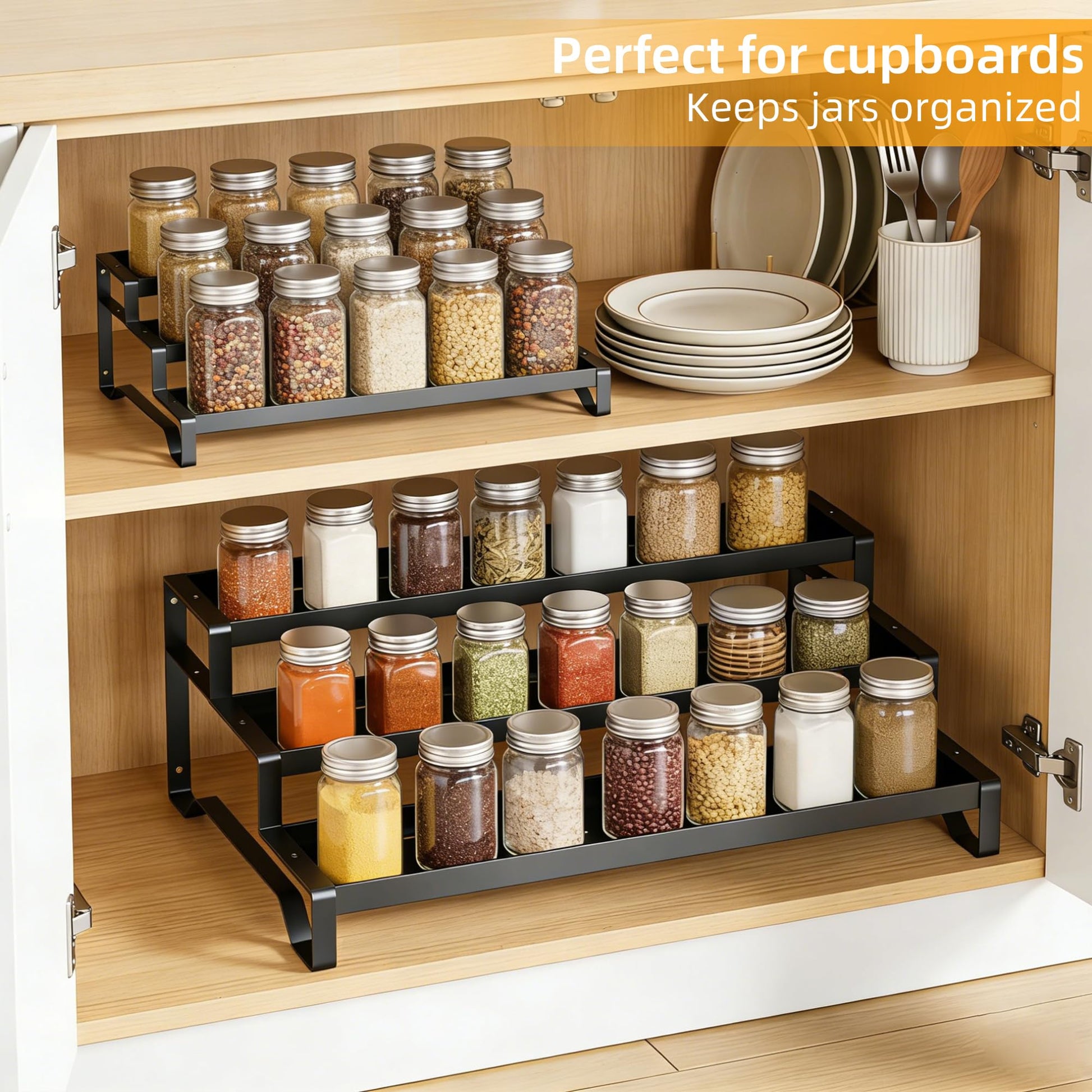 PEEKUP Spice Rack Organizer for Cabinet, 13-21.5" Expandable Spicy Shelf – view 3
