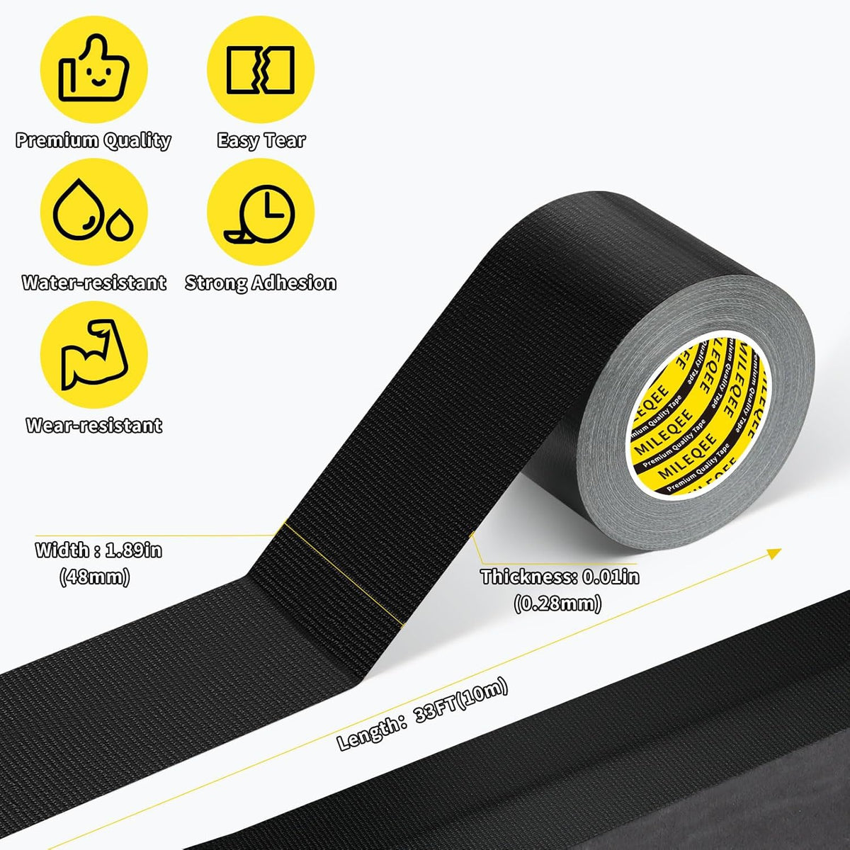 Cloth Duct Window Seal Strip Tape for Winter, 1.89in x 33FT, Weather Stripping Sealing Insulation