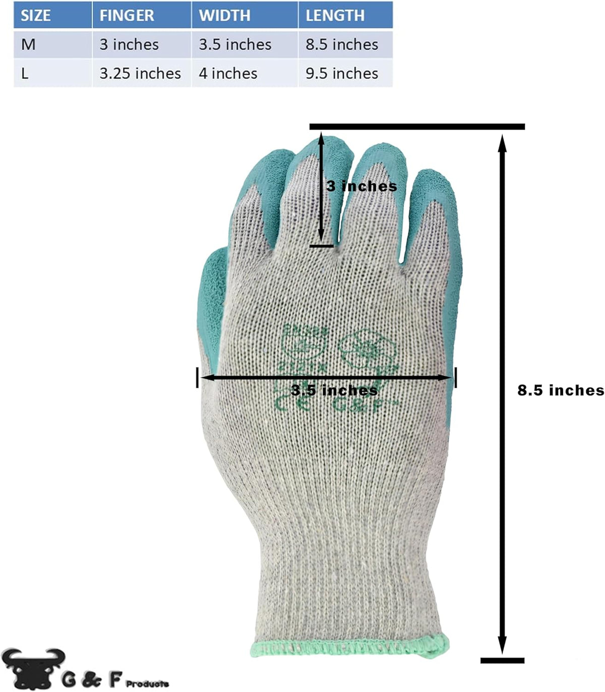 G & F Products Gardening Gloves for Women - 12 Pairs of Breathable Rubber Coated Yard Garden Gloves