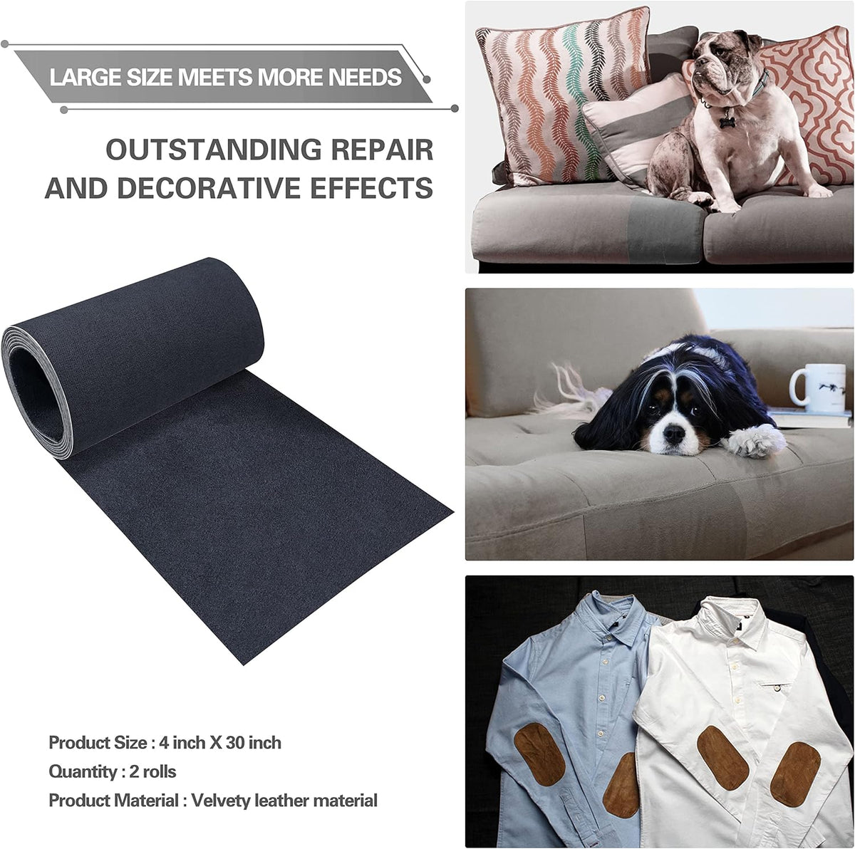 Velvet Repair Patch, Self-Adhesive Flannel Fabric Patch, Multi Colors, Microfiber Patch，Can be Used
