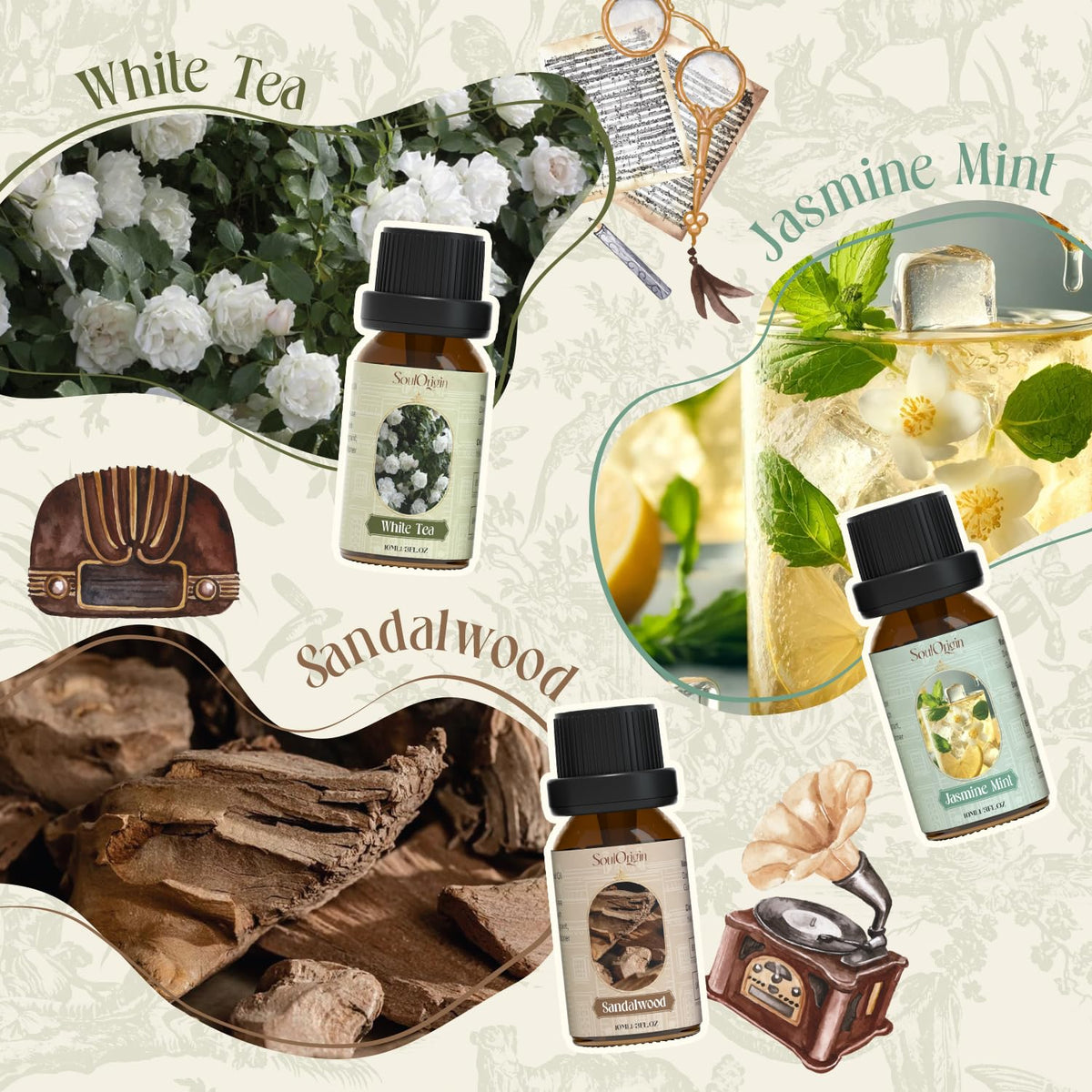Hotel Fragrance Oils Set, Essential Oil Gift Set for Diffuser, Hotel Scent Diffuser Oil, Diffuser