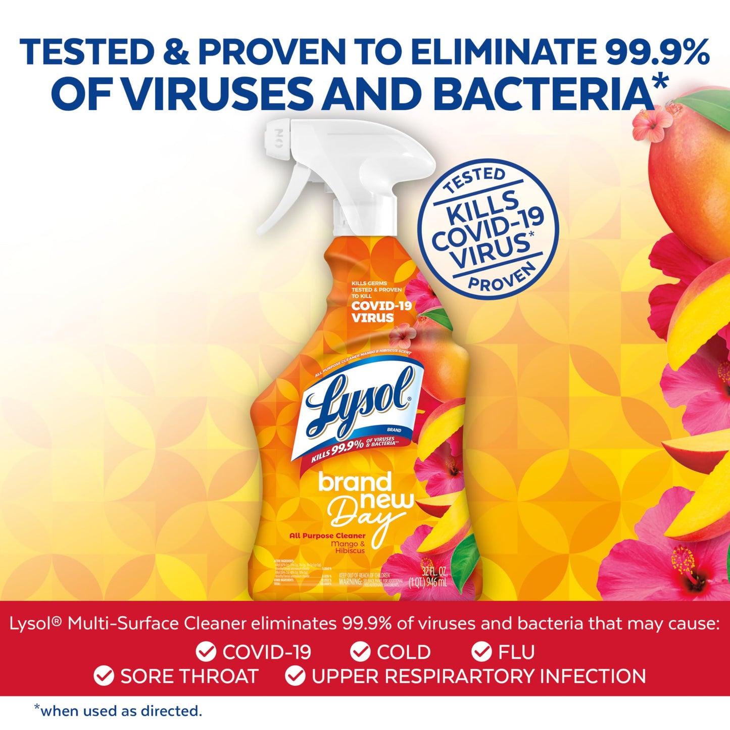 LYSOL Bathroom Cleaner Spray, Mango & Hibiscus Scent, 32oz – view 3