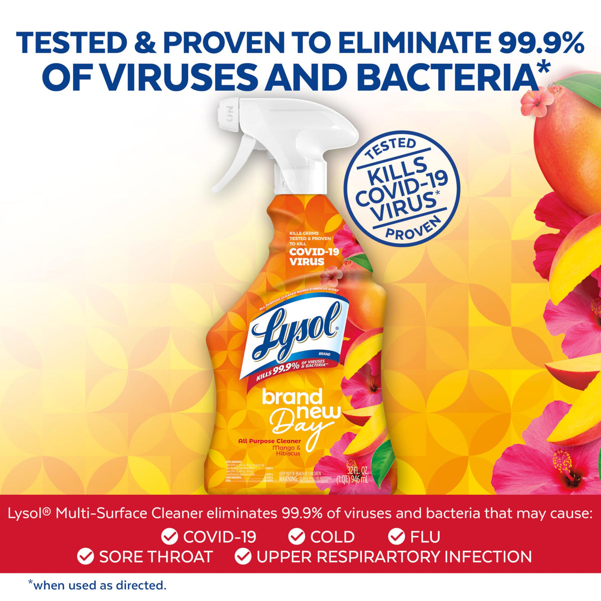 LYSOL Bathroom Cleaner Spray, Mango & Hibiscus Scent, 32oz – view 3