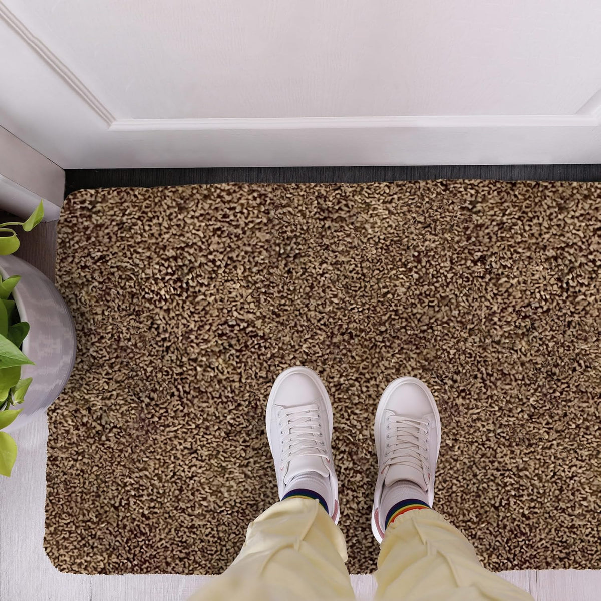 Premium Microfiber Indoor Door Mat – 32"x48" Washable Entry Mat, Non-Slip, Waterproof Backing