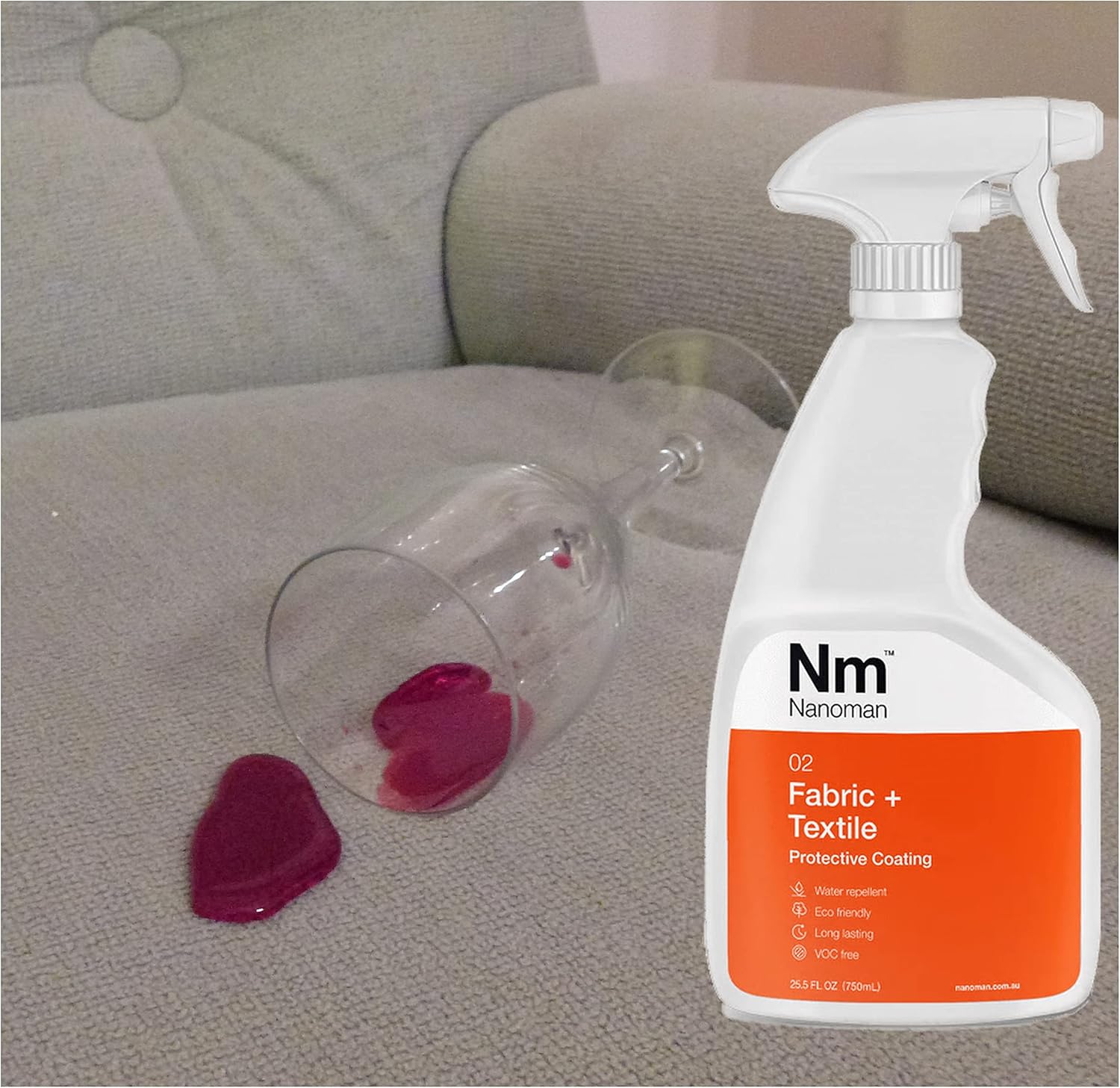Nanoman Fabric & Textile Protector Spray | Invisible, Waterproof, Stain-Resistant | Safe for All