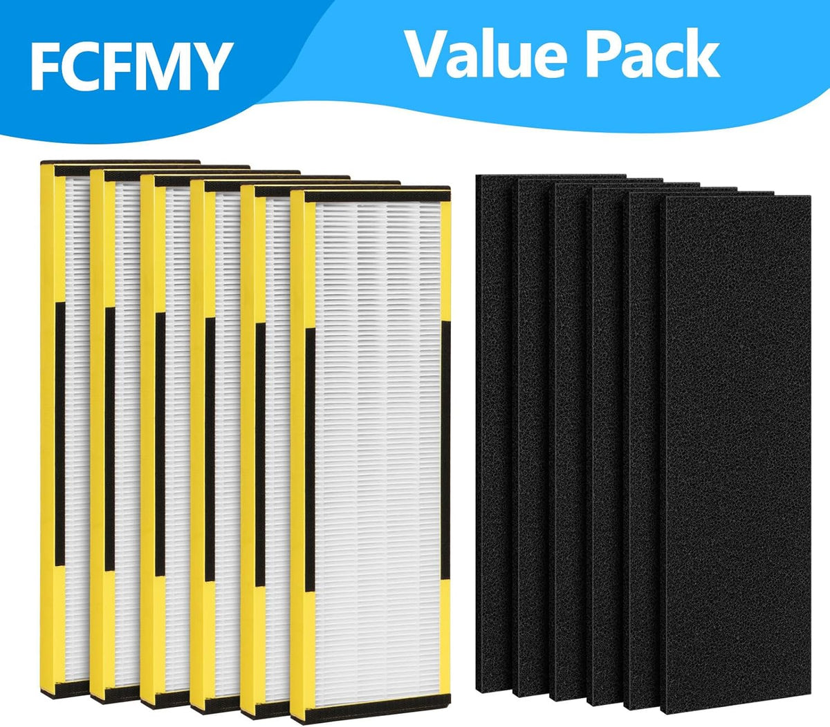 6 Packs FLT4825 H13 True HEPA Replacement Filter B Compatible with AC4300BPTCA, CDAP4500BCA