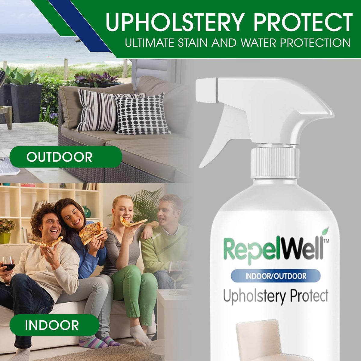 Eco-Friendly Upholstery Protect Stain & Water Repellent Spray 24oz – Non-Toxic, Pet-Safe Formula
