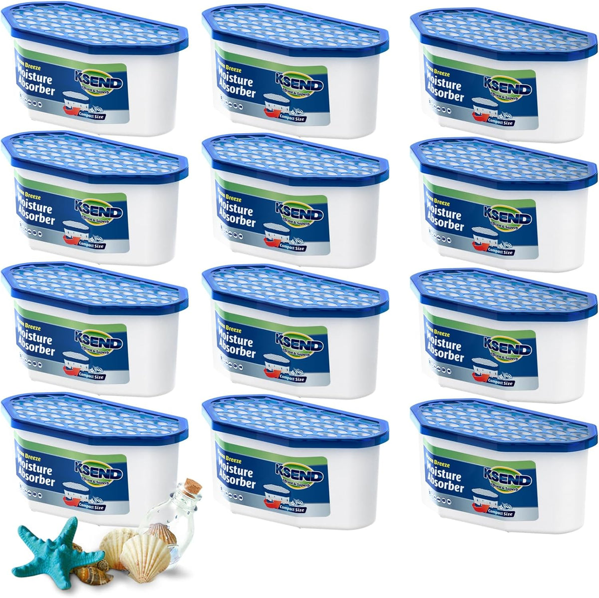Moisture Absorbers, 12 Pack, Compact Dehumidifier for Closet, Efficient Humidity Absorber Boxes