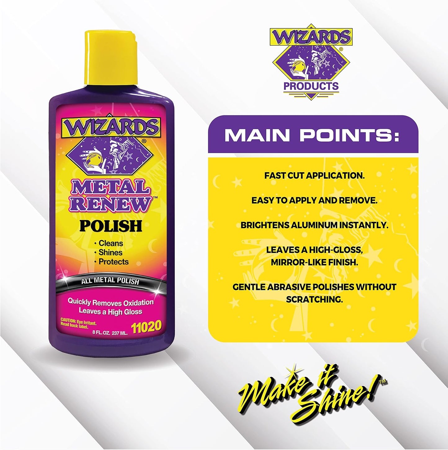 Wizards Metal Polish Cream Metal Renew - Cleans, Shines and Protects All Metals - Cream Fast-Cut