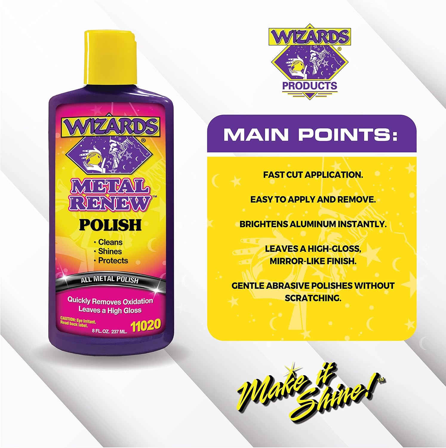 Wizards Metal Polish Cream Metal Renew - Cleans, Shines and Protects All Metals - Cream Fast-Cut