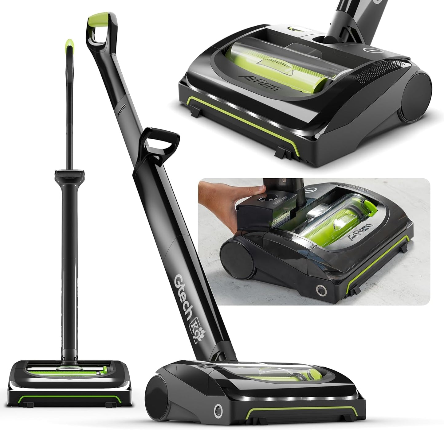 Gtech AirRAM 2 K9 Cordless Vacuum Cleaner with Scented Cartridges - Removes Tough Pet Hair