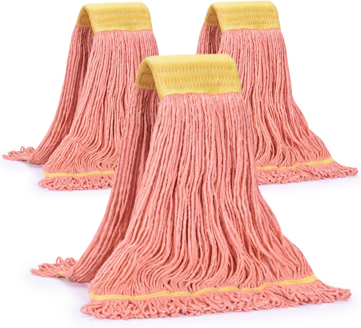 Matthew Cleaning Commercial Mop Head Replacement, 5 Inch Wide Headband, Looped End Cotton Blend