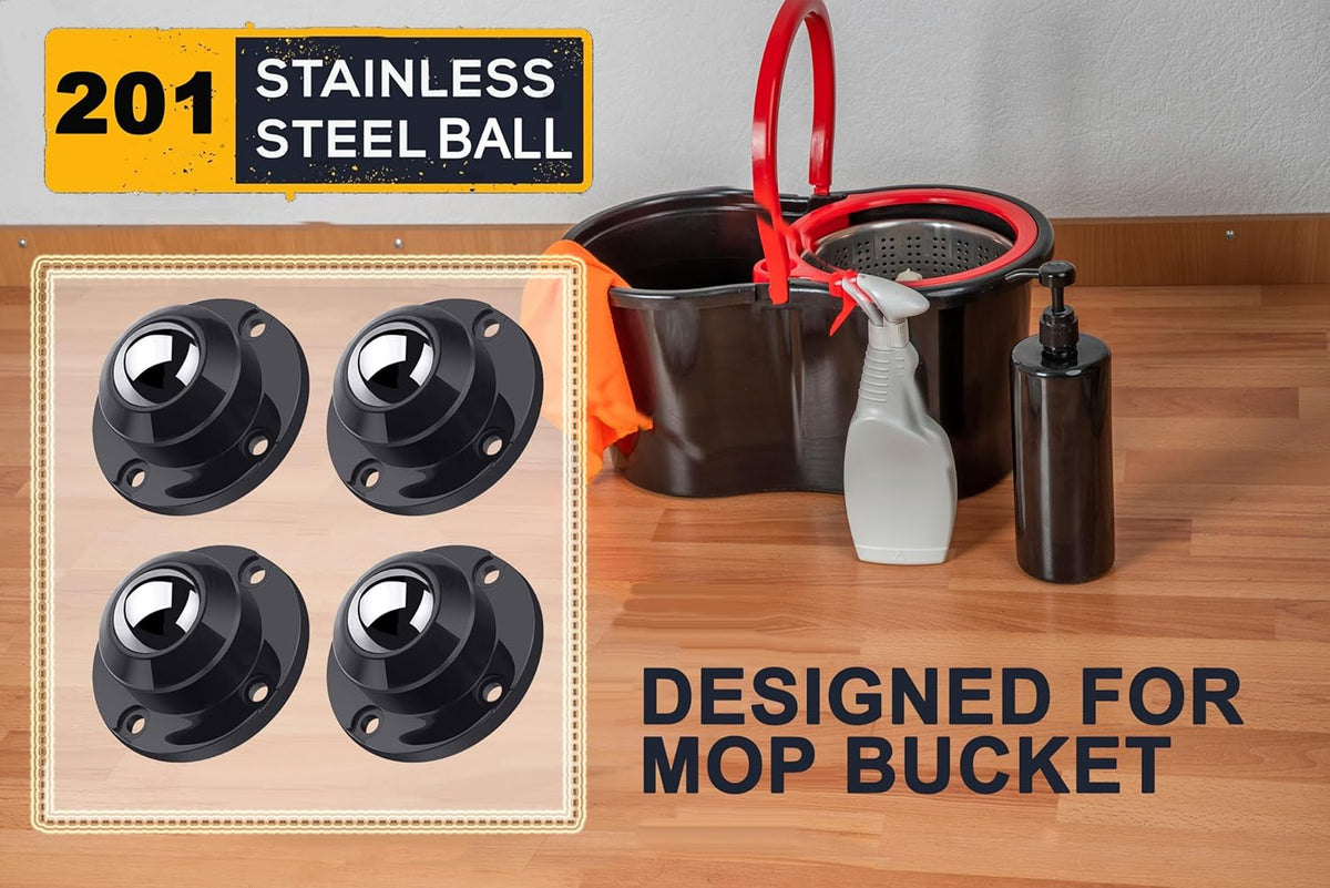 PlusRoc 4 Pack Anti-Rust Wheels Stainless Steel Self Adhesive Caster Wheels for Kitchen Appliance
