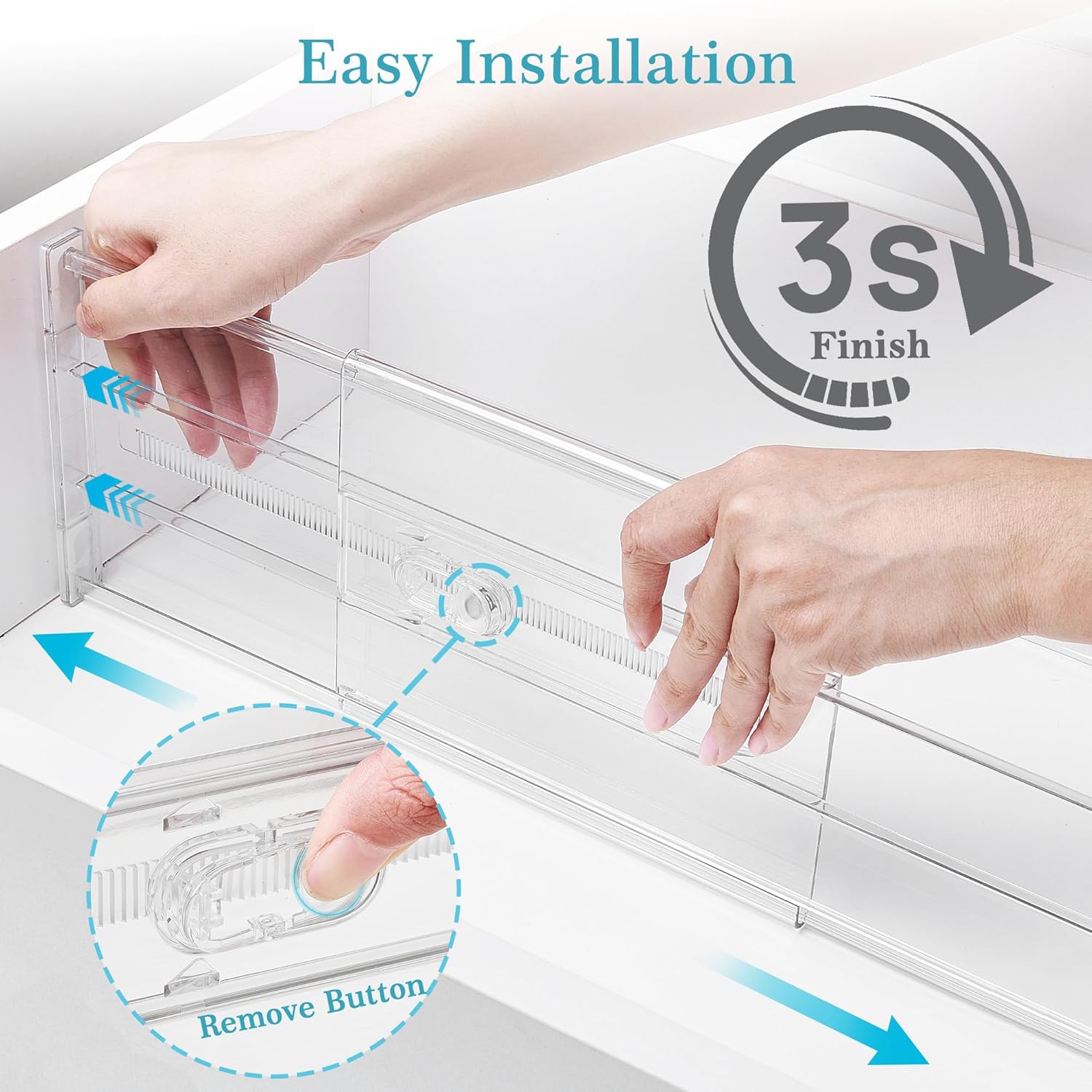 Vtopmart 10 Pack 6" Tall Upgrade Drawer Dividers for Big and Deep Drawer, 12.8"-22.3" Adjustable