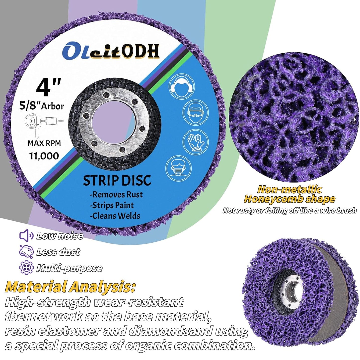 20 Pcs 4" x 5/8" Strip Discs Bulk, Paint Stripping and Rust Removal Wheels for Angle Grinders