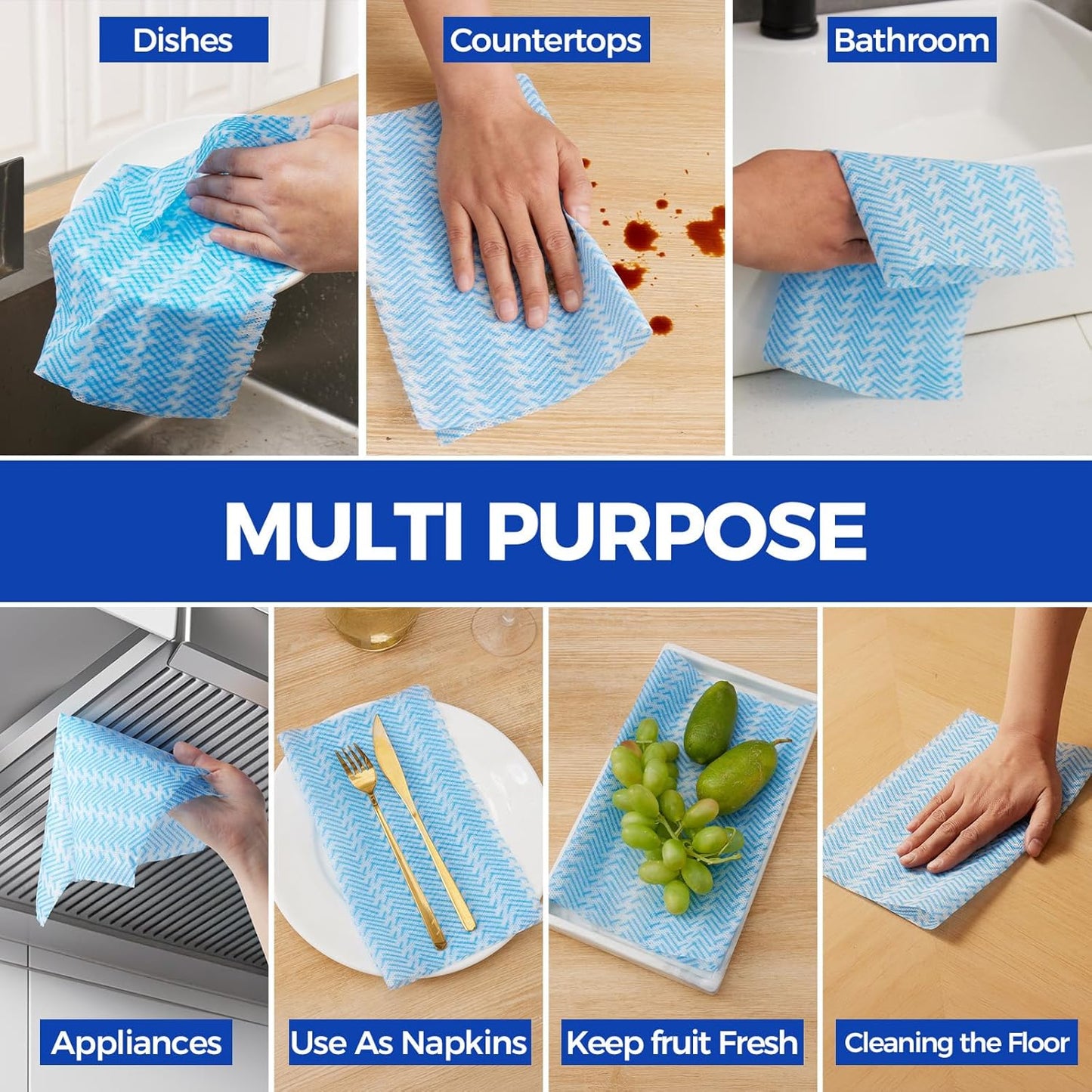 Disposable Cleaning Rolls Handi Wipes Reusable Cleaning Cloths Reusable Dry Kitchen Towels Dish